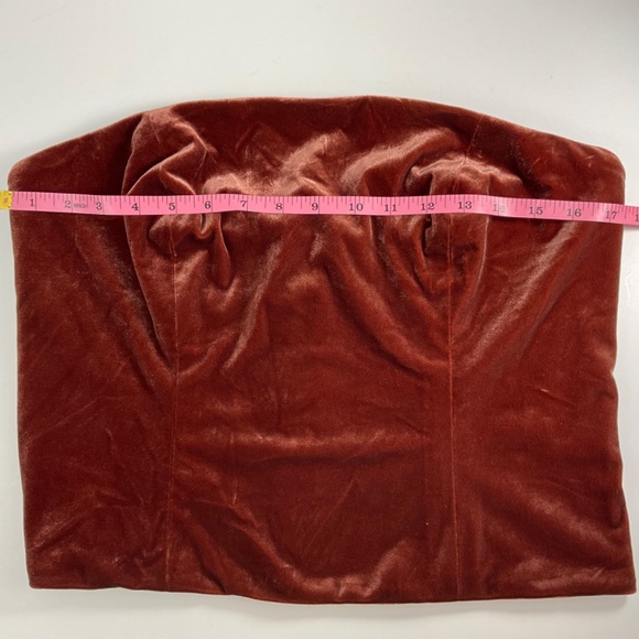 NWT Revelry Velvet Tube Top Terracotta Color Sleeveless Bustier size L - Picture 10 of 15